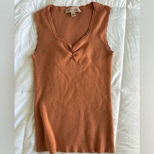 Women's Sleeveless Knit Top - Orange/Rust